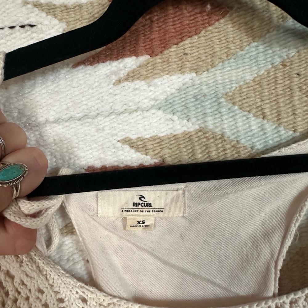 Rip Curl Cream Crochet Tank Top - Picture 4 of 7